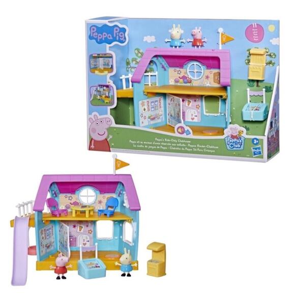 NIB Peppa Pig Peppa's Kids- Only Clubhouse 11pc w/Rebecca Rabbit & Peppa Figures - Picture 1 of 5